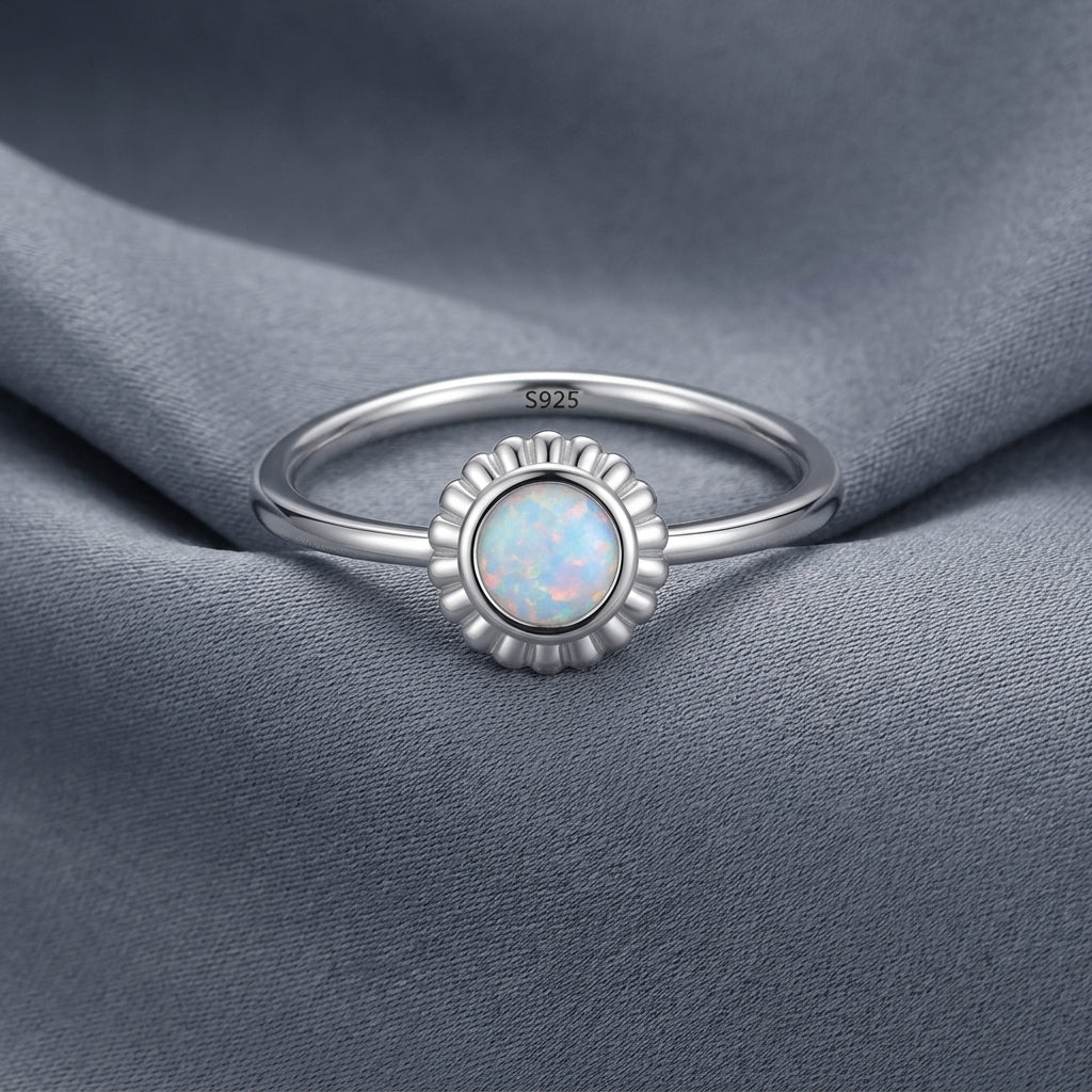Opal Sunflower Ring