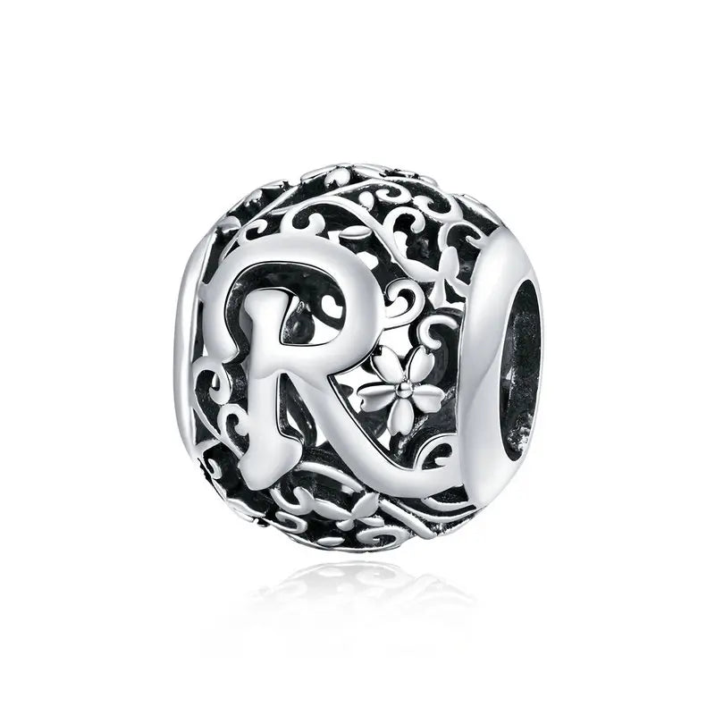 925 Sterling Silver Vintage Alphabet Beads – Letter Charms for Bracelets