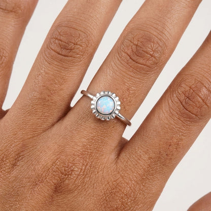Opal Sunflower Ring