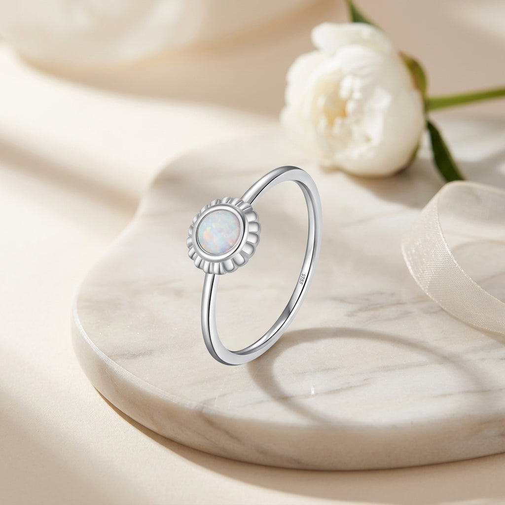 Opal Sunflower Ring