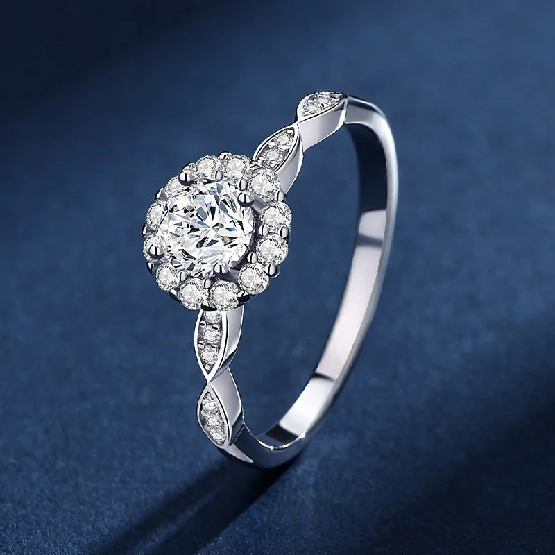 Cluster Halo Moissanite Engagement Ring
