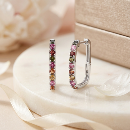 Natural Tourmaline Gemstone Earrings