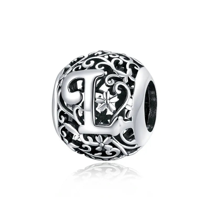 925 Sterling Silver Vintage Alphabet Beads – Letter Charms for Bracelets