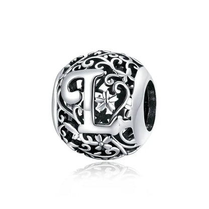 925 Sterling Silver Vintage Alphabet Beads – Letter Charms for Bracelets
