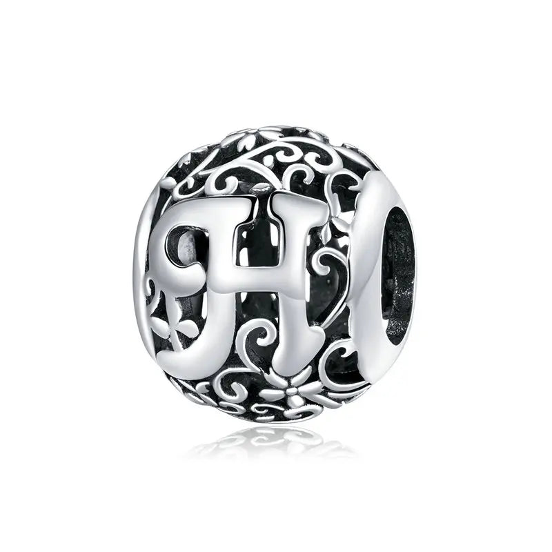 925 Sterling Silver Vintage Alphabet Beads – Letter Charms for Bracelets