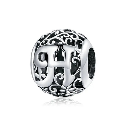 925 Sterling Silver Vintage Alphabet Beads – Letter Charms for Bracelets