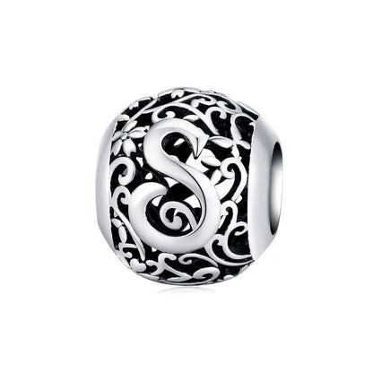 925 Sterling Silver Vintage Alphabet Beads – Letter Charms for Bracelets