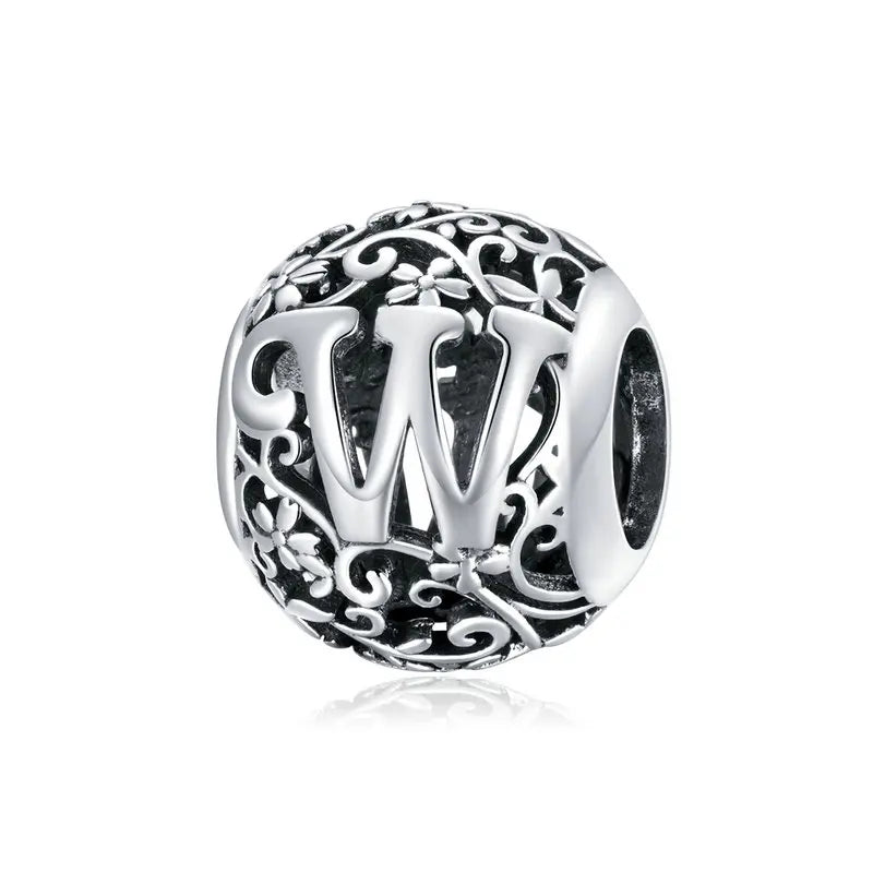 925 Sterling Silver Vintage Alphabet Beads – Letter Charms for Bracelets