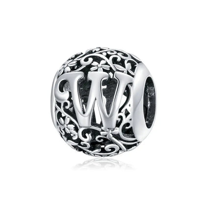 925 Sterling Silver Vintage Alphabet Beads – Letter Charms for Bracelets