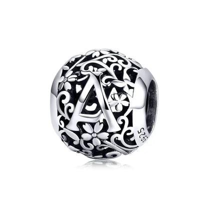 925 Sterling Silver Vintage Alphabet Beads – Letter Charms for Bracelets