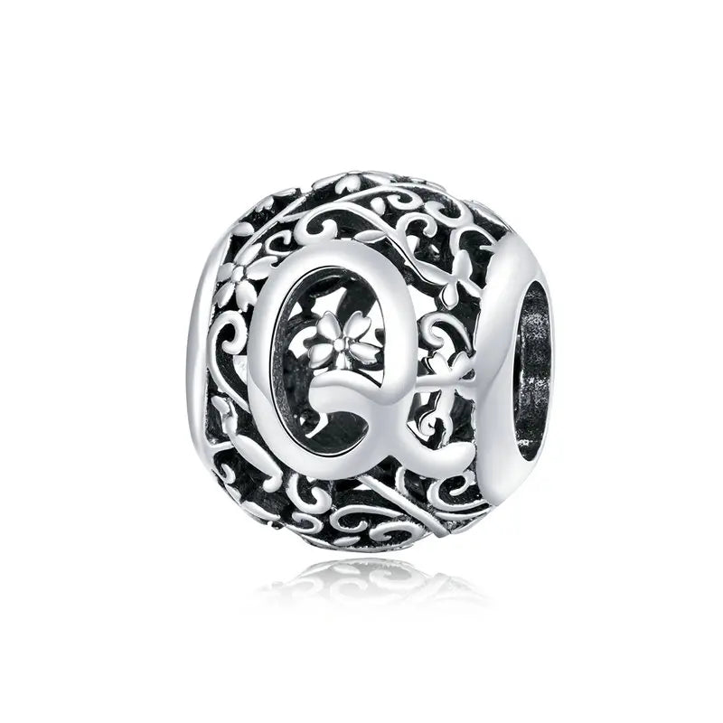 925 Sterling Silver Vintage Alphabet Beads – Letter Charms for Bracelets