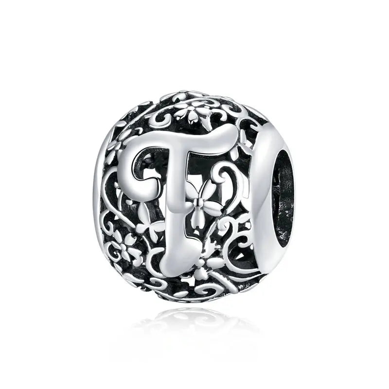 925 Sterling Silver Vintage Alphabet Beads – Letter Charms for Bracelets