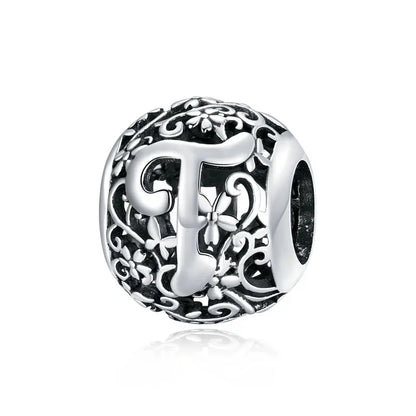 925 Sterling Silver Vintage Alphabet Beads – Letter Charms for Bracelets