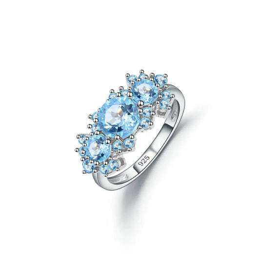 Blue Sapphire September Birthstone Ring in 925 Sterling Silver