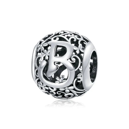 925 Sterling Silver Vintage Alphabet Beads – Letter Charms for Bracelets