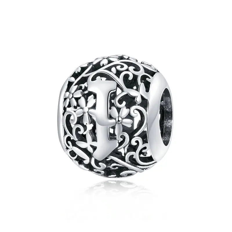 925 Sterling Silver Vintage Alphabet Beads – Letter Charms for Bracelets