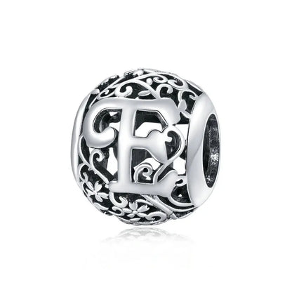 925 Sterling Silver Vintage Alphabet Beads – Letter Charms for Bracelets