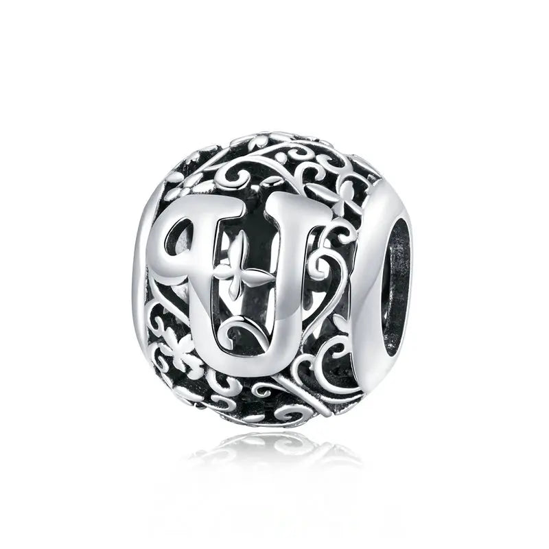 925 Sterling Silver Vintage Alphabet Beads – Letter Charms for Bracelets