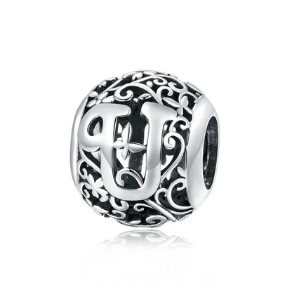 925 Sterling Silver Vintage Alphabet Beads – Letter Charms for Bracelets