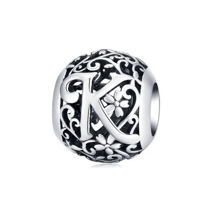 925 Sterling Silver Vintage Alphabet Beads – Letter Charms for Bracelets