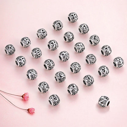 925 Sterling Silver Vintage Alphabet Beads – Letter Charms for Bracelets
