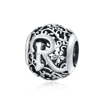 925 Sterling Silver Vintage Alphabet Beads – Letter Charms for Bracelets