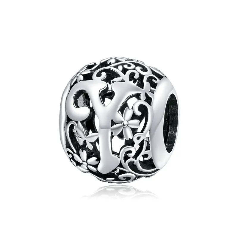925 Sterling Silver Vintage Alphabet Beads – Letter Charms for Bracelets