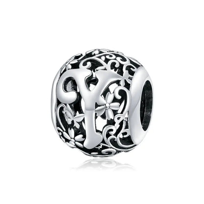 925 Sterling Silver Vintage Alphabet Beads – Letter Charms for Bracelets