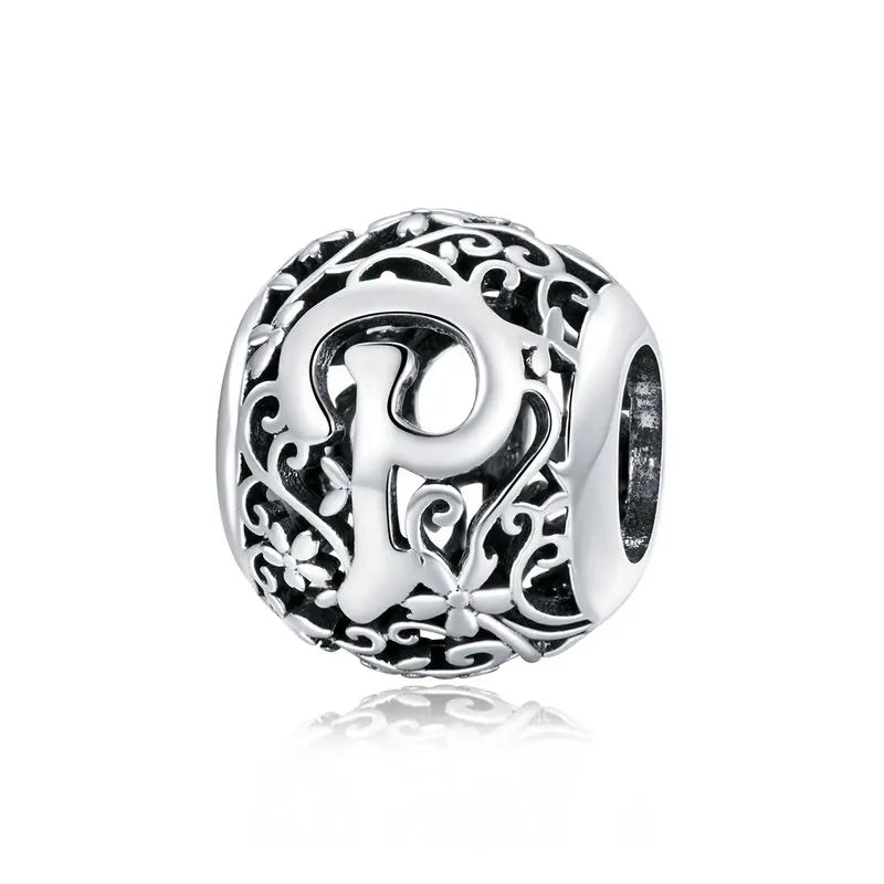 925 Sterling Silver Vintage Alphabet Beads – Letter Charms for Bracelets