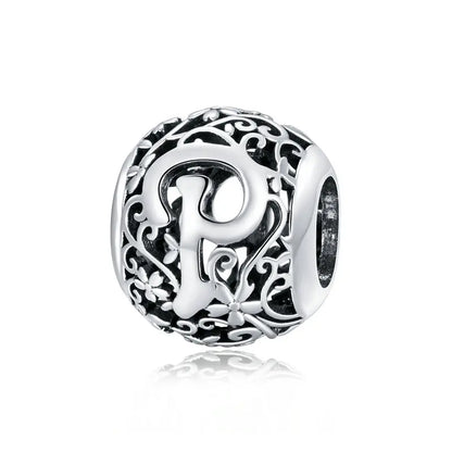 925 Sterling Silver Vintage Alphabet Beads – Letter Charms for Bracelets