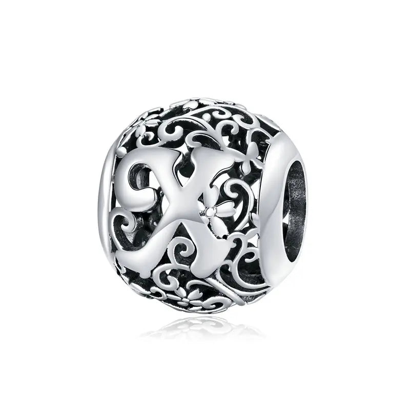 925 Sterling Silver Vintage Alphabet Beads – Letter Charms for Bracelets