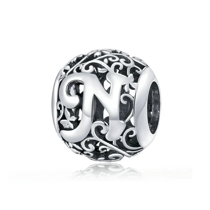 925 Sterling Silver Vintage Alphabet Beads – Letter Charms for Bracelets