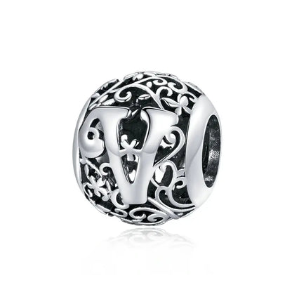 925 Sterling Silver Vintage Alphabet Beads – Letter Charms for Bracelets
