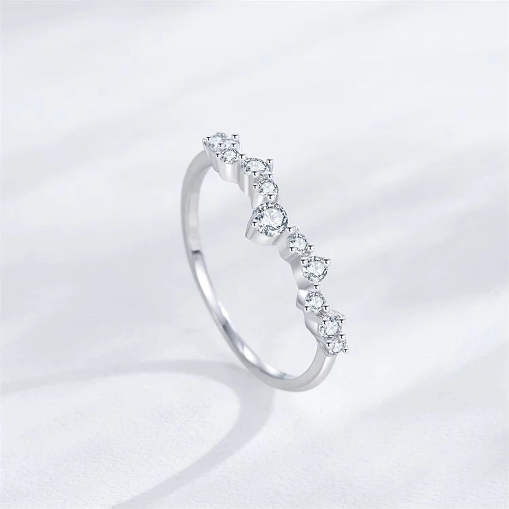 S925 Sterling Silver Wave Wishbone Ring – V-Shaped Stackable Band for Women | Minimalist Wedding Jewelry
