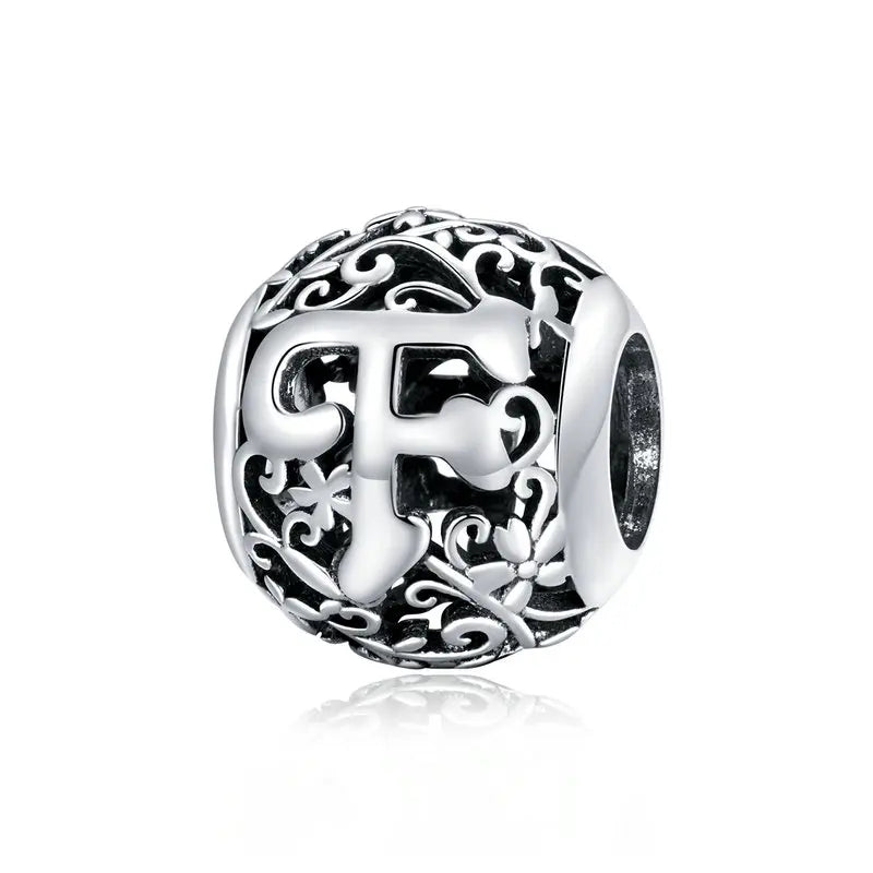 925 Sterling Silver Vintage Alphabet Beads – Letter Charms for Bracelets