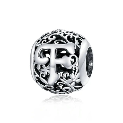 925 Sterling Silver Vintage Alphabet Beads – Letter Charms for Bracelets