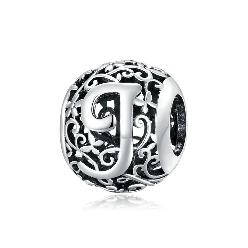 925 Sterling Silver Vintage Alphabet Beads – Letter Charms for Bracelets