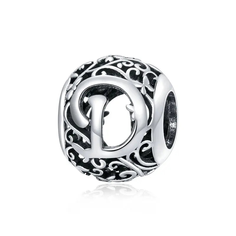 925 Sterling Silver Vintage Alphabet Beads – Letter Charms for Bracelets