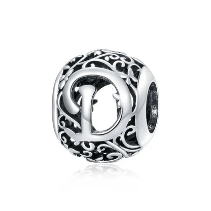 925 Sterling Silver Vintage Alphabet Beads – Letter Charms for Bracelets