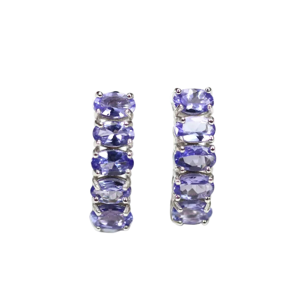 Pair of tanzanite earrings 