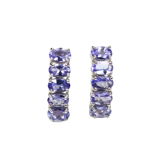 Pair of tanzanite earrings 