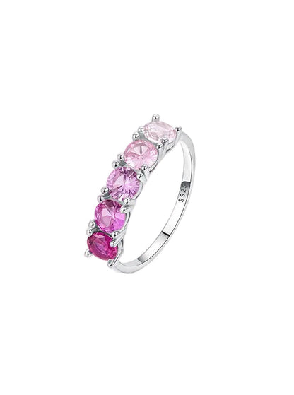 Pink, Blue & Green Gradient Sapphire Half Eternity Ring