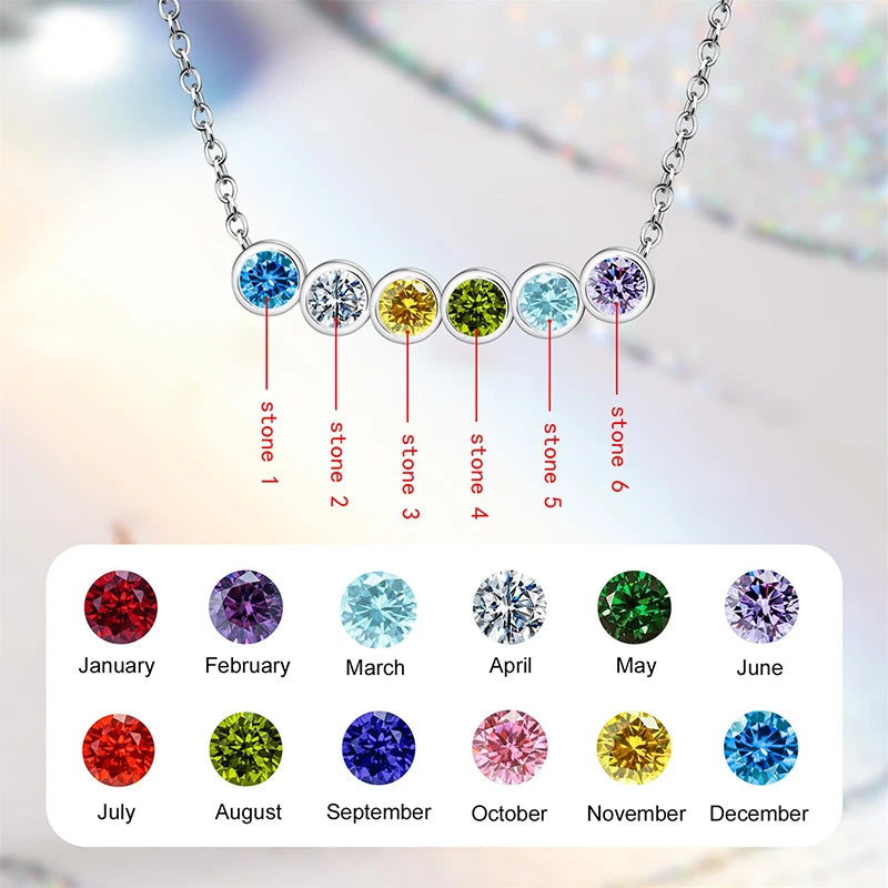 Personalized Gemstone Birthstone Necklace