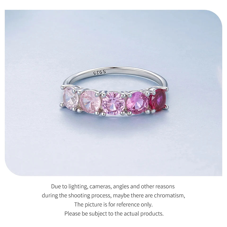 Pink, Blue & Green Gradient Sapphire Half Eternity Ring