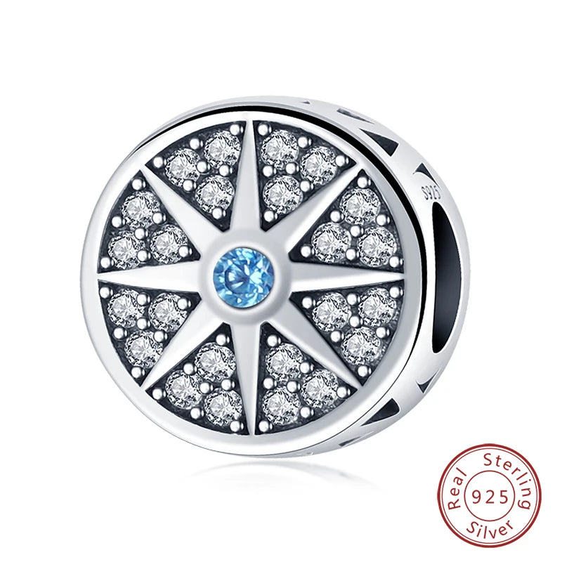 925 Sterling Silver Evil Eye & Hamsa Charms – Blue CZ Protection Beads for Bracelet or Necklace