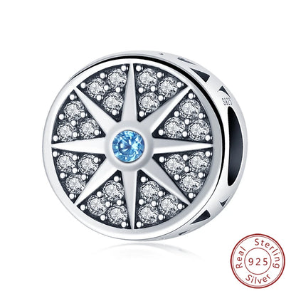 925 Sterling Silver Evil Eye & Hamsa Charms – Blue CZ Protection Beads for Bracelet or Necklace
