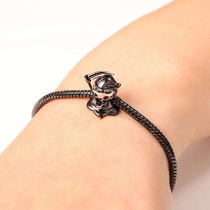 925 Sterling Silver Halloween Charm – Pumpkin Wagon & Magic Hat Bead for Bracelet or Pendant