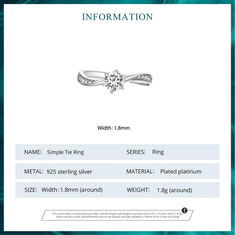 925 Sterling Silver Twisted Geometric Ring with Sparkling CZ