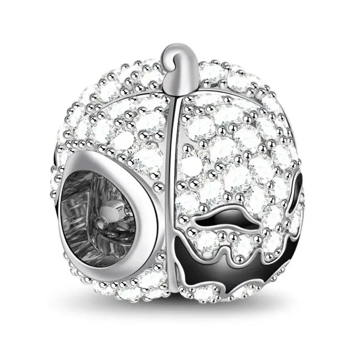 925 Sterling Silver Halloween Charm – Pumpkin Wagon & Magic Hat Bead for Bracelet or Pendant