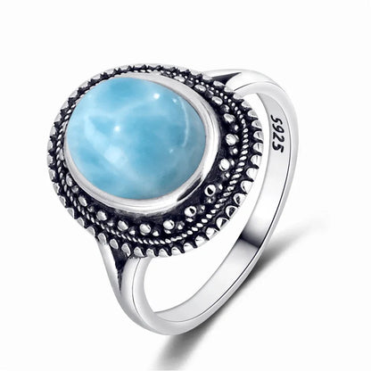 Natural Larimar Vintage Ring